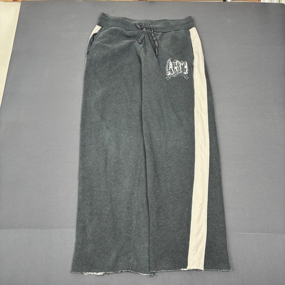 Y2K Aeropostale Gray 'A87' Sweatants Baggy Wide Leg Women's Size Medium (32x30)